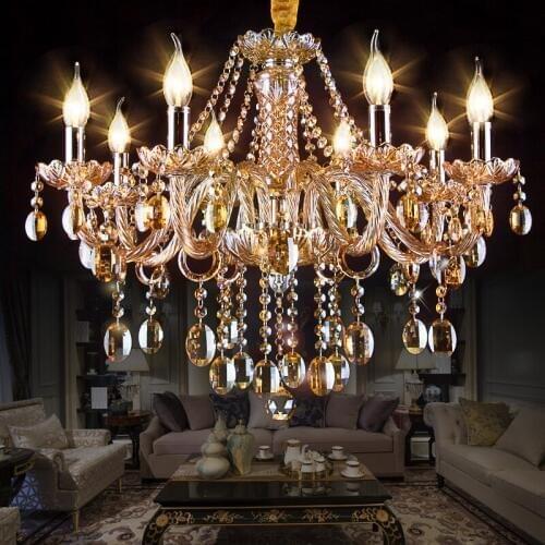 Modern crystal chandelier for living room home chandelier with crystal led chandelier for bedroom led amber crystal lighting