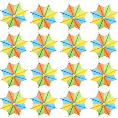 Octagonal Star-Shaped Umbrellas Cocktail Umbrella Picks Drink Parasol Paper Cupcake Toppers Cocktail Parasol Stick-ABUX