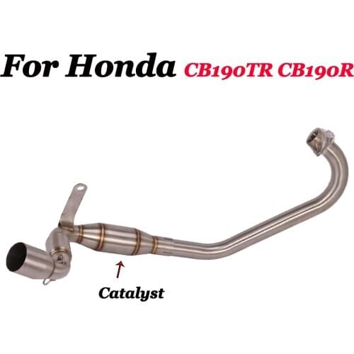 For Honda CB190TR CB190R Motorcycle Exhaust Modified Motorbike Escape Moto Stainless Front Middle Link Pipe With Catalyst 51mm