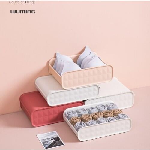 Underwear Storage Box Compartment Panty Socks Finishing Box Multi-Grid Household Bra Female Storage Fantastic Three-in-One