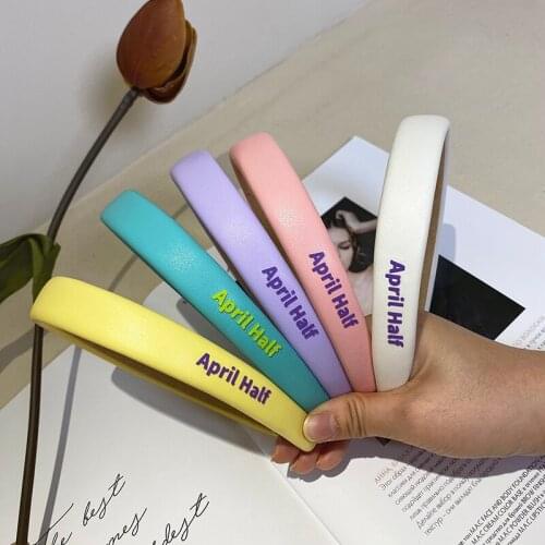 APRIL HALF Candy Color Fine Headband For Women Summer Synthetic Leather Hairband For Girls Fashion Hair Accessories Sweet Lovely