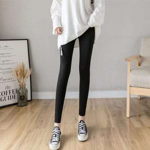 Modal Womens Leggings Summer Autumn New Gray High Waist Skinny Korean Ankle-length Trousers All-match Thin Elastic Leggings