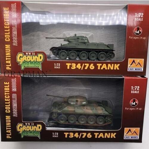 1/72 Russian T-34/76 Tank Army Tank Finished Model Easymodel Toy
