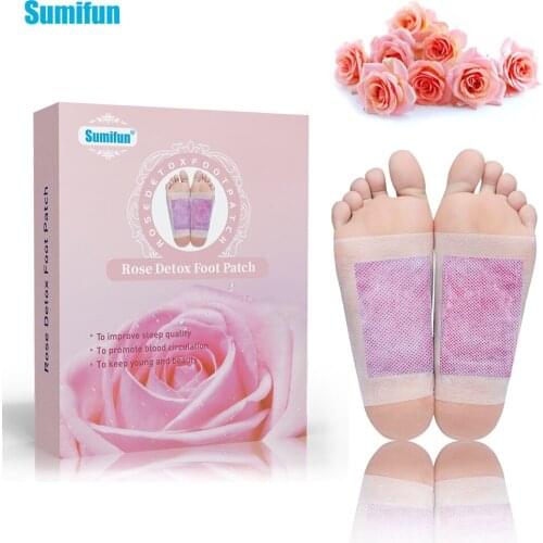 12pcs Sumifun Natural Rose Extract Detox Foot Patchimprove Sleeping Pads for Toxins Rose Oil Extracts Plaster Health Care K04001
