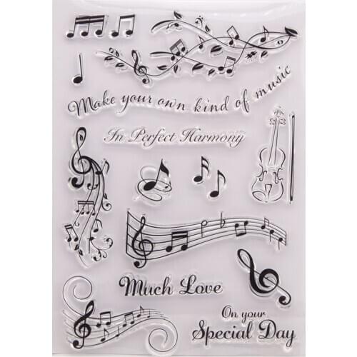 2021 Music Note Clear Stamps DIY Scrapbooking Craft Supplies Silicone Seal Custom Card Photo Album ink pad Stamping