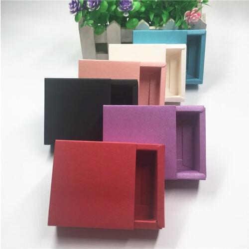 24Pcs/lot Lovely Multi-color Cover Paper Drawer Jewelry Box 6.2x6.2x2.3cm Cuboid Design For Pack Jewellery Necklace Lipstick Box