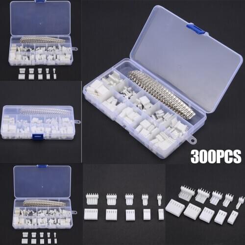 300pcs KF2510 2.54mm Assorted White Terminal Pin 2 3 4 5 6 Pin Female Terminal Housing Header Wire Connector kit