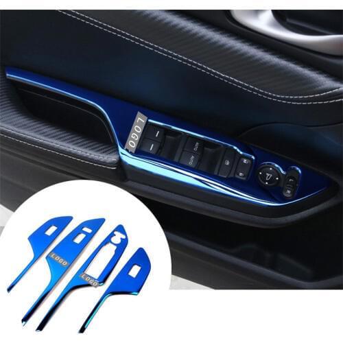 4pcs/set Stainless Car Interior Door Armrest Window Lift Cover Frame Fit for Honda Civic 2016 Car Styling Accessories Decoration