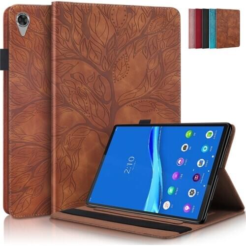 3D Tree Embossed Tablet Case For Lenovo Tab M10 HD (2nd Gen) TB-X306X X306F X306 10.1'' Wallet Stand Cover
