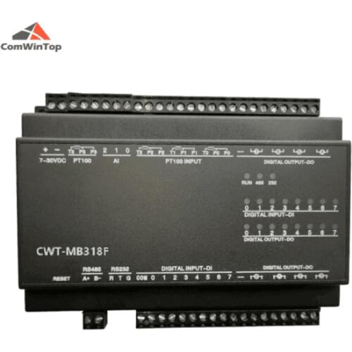 CWT-MB318F 4PT+4AI+2AO+8DI+6DO RS485 RS232 Ethernet Modbus Rtu Tcp Io Acquisition Module