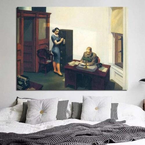 Edwardor Hopper Office At Night Canvas Painting Print Living Room Home Decor Modern Wall Art Oil Painting Poster Salon Pictures