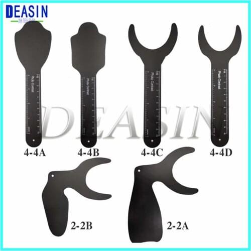 Good quality 6PCS Dental Orthodontic Black Background Photo Image Contrast Board Oral Cheek Plate With Scale Mark Autoclavable