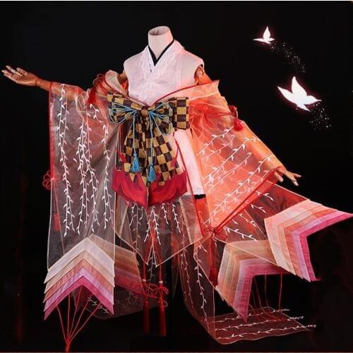 Game Onmyoji SSR Shiranui Diver Ali Kimono Cosplay Costume Uniform Dress Halloween Party Fancy Costumes for Women Free Shipping