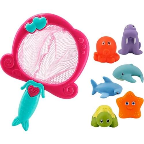 Bath Toy Fishing Games with Fish Net Safe Smooth Bathtub Toy Pool Bath Time Bathtub Tub Toy For Toddlers