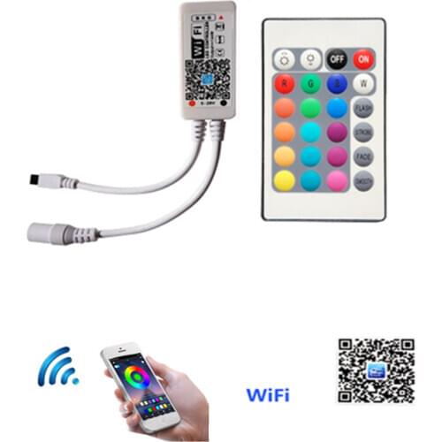 24Keys WiFi RGB Controller DC 5V-12V 24V Phone iOS Android APP Remote For SMD 3528 5050 LED Strip