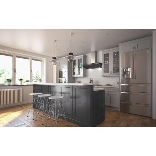 American Style Modern White Shaker Kitchen Cabinets Solid Wood Factory