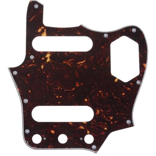 Musiclily Pro 10-Hole Guitar Pickguard for JPN Fender Japan Jaguar, 4Ply Tortoise Shell
