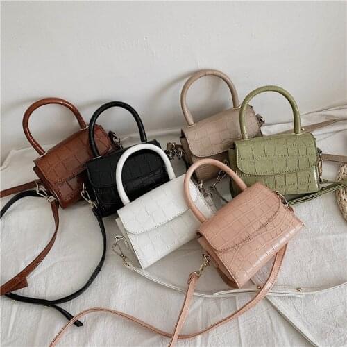 2021 New Fashion Portable Small Square Bags Korean Version of The Stone Pattern Shoulder Bag Simple Diagonal Small Bag Tide