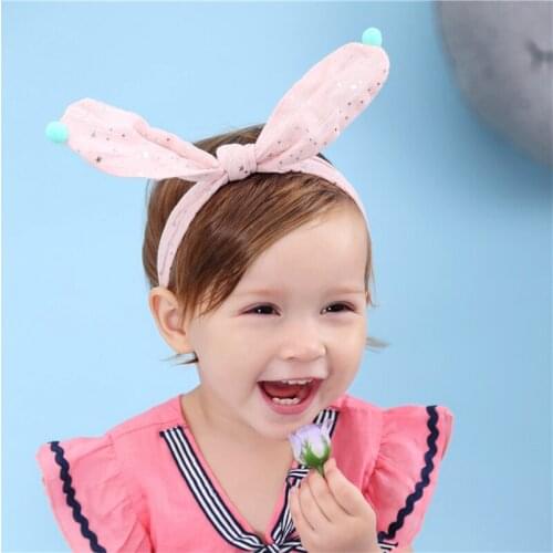 New baby gilding hair ball knotted rabbit ears hair band simple elastic bow hooded baby headband fashion accessories photography props