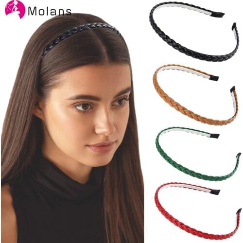 Molans New Weave Headbands for Women Hairbands Braided Thin Bezel Girls Hair Hoop Bands Daily Fashion Headdress Hair Accessories