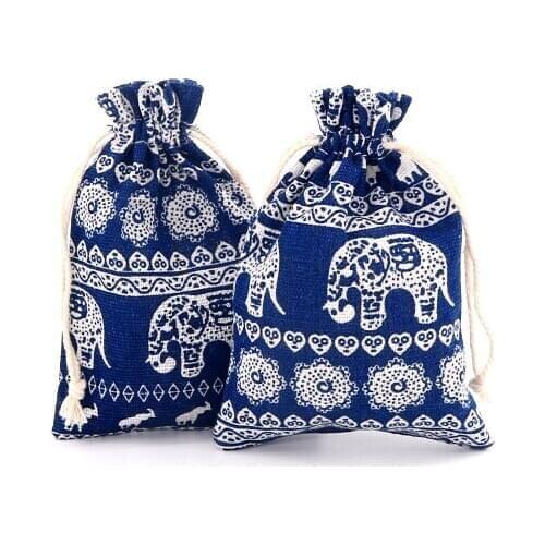 New Drawstring Jewelry Packing Bag Pouches Gift Favor 10pcs Navy Travel Muslin Storage Bags 10x14cm Wedding Candy Package