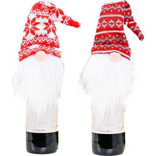 Christmas Santa Claus Snowman Christmas Faceless Doll Wine Bottle Set Wine Bottle Cover Xmas Decoration For Home Navidad 2022