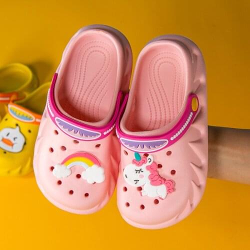 Child Summer Sandals High Quality Cartoon pony Hole Shoes Soft Upper Girl EVA Boy Garden Shoes Beach Flat Sandals