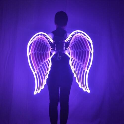 P03 Singer stage perform wears led backplane dj catwalk show RGB light led wings colorful light cloak club rave led costume show