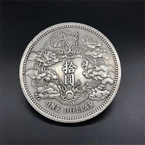 Silver Dollar Coin Dragon Coins 10Yuan 8.8cm Souvenir Home Decoration Gifts