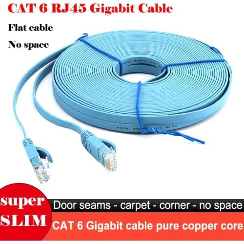 Flat Cat6 Rj45 Network Lan Cable Ethernet Cat6 Cat 6 Rj-45 Ethernet Utp Cable for Laptop Router Kabel Connector 5m 3m 2m 1m