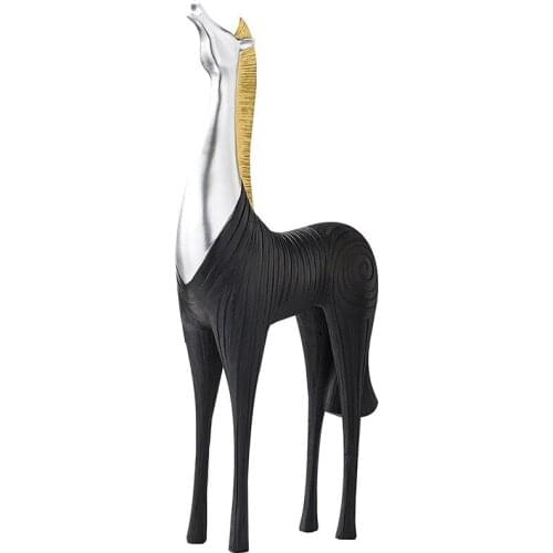 Modern Black Horse Animal Shape Statue Sculpture Desk Decoration Ornament Home Decoration Living Room Decoration Feng Shui Gifts