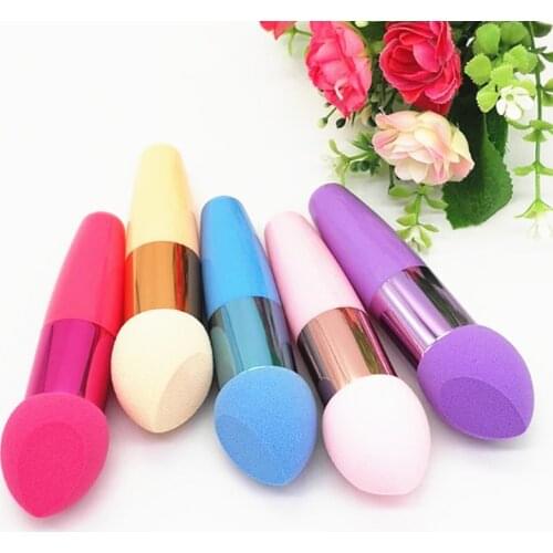 1PC Fashion Women Mushroom Head Puff Foundation Face Make Up Tools Liquid Sponge Beauty Cosmetic Powder Puff With Smooth Handle