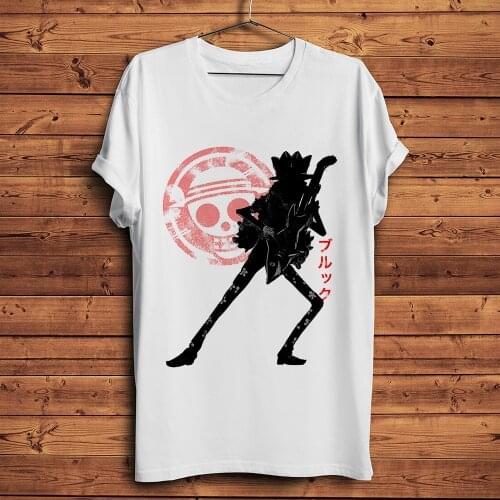 Musician Burukku BROOK funny anime tshirt men white short sleeve homme casual t shirt unisex Japan manga ONE Pirate streetwear