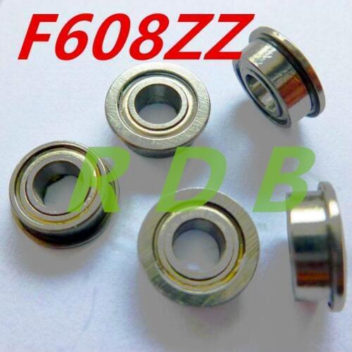 10pcs/Lot F608ZZ F608 ZZ 8x22x7mm Flange Bearing Deep Groove Ball Radial Ball Bearing