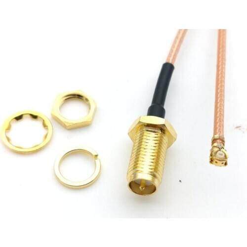 100pcs Gold-plated IPX U.FL to RP-SMA Jack Male Bulkhead IPEX PCI cable RG178