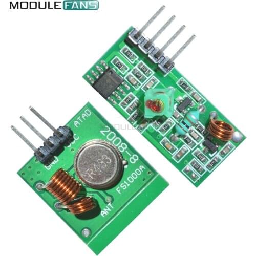 2 Pairs 433Mhz RF Transmitter And Receiver Link Kit For Arduino ARM MCU DC 5V External Antenna AM Mode VCC Voltage Module