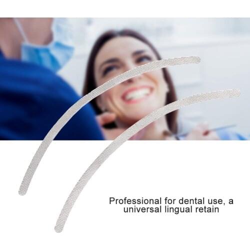 2 Pcs Stainless Steel Professional Dental Orthodontic Lingual Retainers With Mesh Base Universal Dental Polishing Whitening Tool