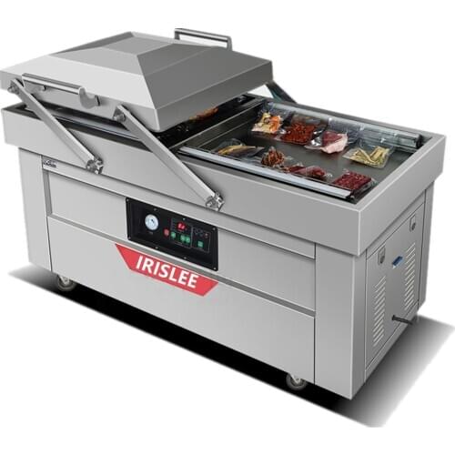 2020Double chamber flat vacuum packaging machine commercial large capacity vacuum sealing machine food bag sealing machine