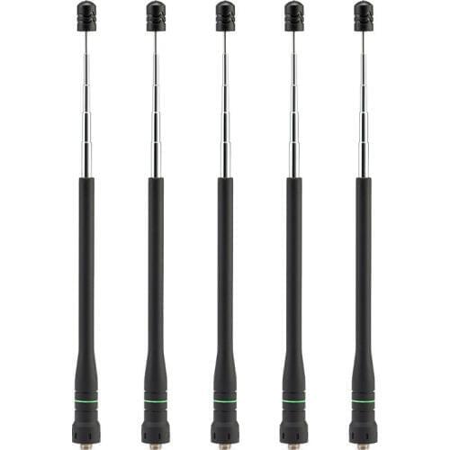 5pcs Abbree AR-775 Telescopic Antenna SMA-Femal VHF UHF Dual Band Antenna for Kenwood BAOFENG UV-5R BF-888S Walkie Talkie Radio