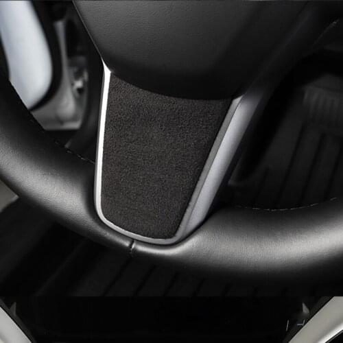 For Tesla Model 3 Y 2019 2020 2021 Accessories New Product 1PCS Alcant-a Luxury Steering Wheel Trim Cover Sports