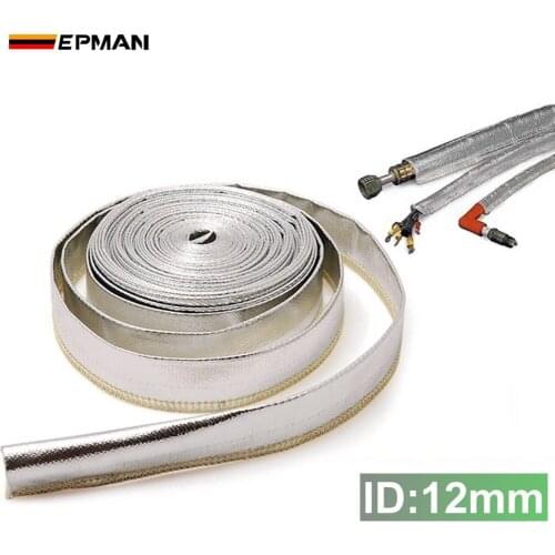Aluminized Metallic Heat Shield Sleeve Insulated Wire Hose Cover Wrap 12mm*10 meter For Volkswagen vw Golf Mk3 EP-WR120GZ