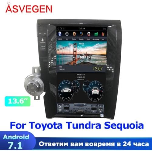 13.6" Vertical Tesla Screen Car Multimedia Player For Toyota Tundra Sequoia 2007-2013 Car radio Stereo Head Unit Player