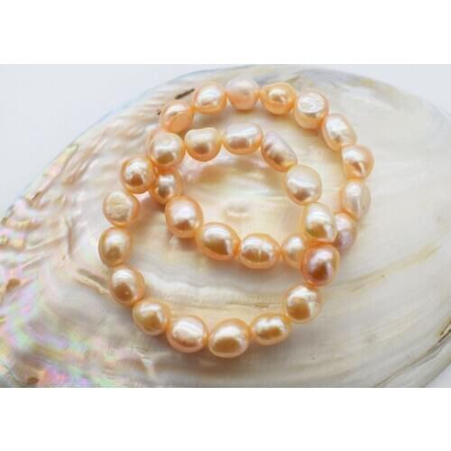 Freshwater pearl pink baroque 8-12mm bracelet 7.5inch FPPJ FPPJ nature beads