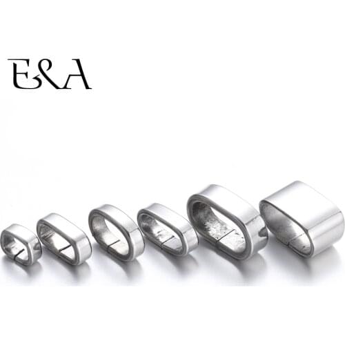 10pieces Stainless Steel Spacer Beads Squre Large Hole Slider Charms Leather Bracelet Jewelry Making DIY Accessories Findings