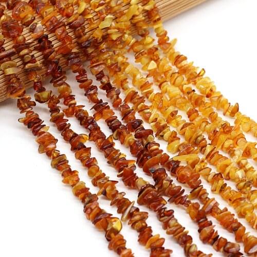 Wholesale Amber Beads Natural Gem Stone Crystal Gravel Chips Loose Beads for Jewelry Making DIY Bracelet Necklace Gift 40cm