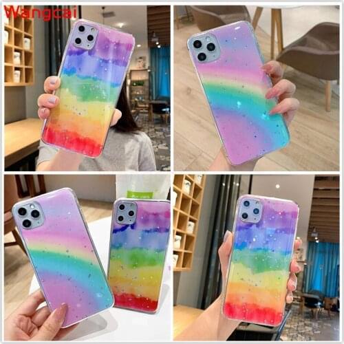 For Huawei Mate 30 20 Pro Y9 Prime 2019 Y9 2019 Phone Case Star Glitter Bling Colorful Rainbow Soft TPU Case Cover
