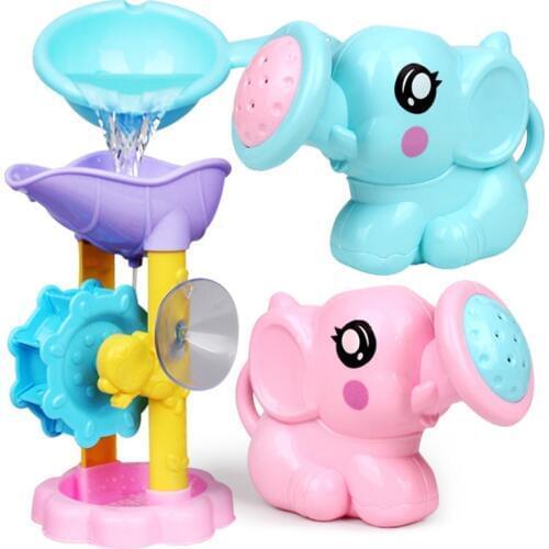 Kids Shower Bath Toys Cute Elephant Watering Pot Toys Baby Faucet Bathing Water Spraying Tool Wheel Type Dabbling Toys For Baby
