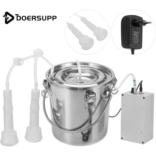 5L Electric Milking Machine Stainless Steel Bucket Pulsating Milking Machine for Farm Cows Cattle Goat Vacuum Pump Bucket