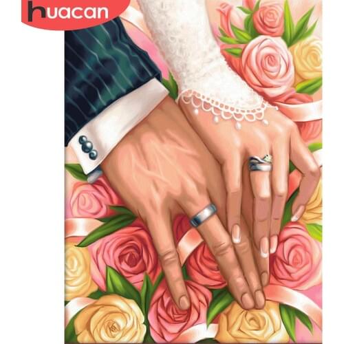 HUACAN 5D Diamond Painting Hand Art Rhinestone Full Square Drill Diamond Embroidery Landscape Mosaic Wedding Decoration Gift