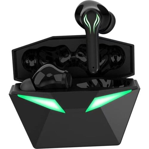 Bluetooth 5.1 in-Ear Gaming Earbuds Cool Light Low Latency Touch Control Built-in Mic for Running Sport